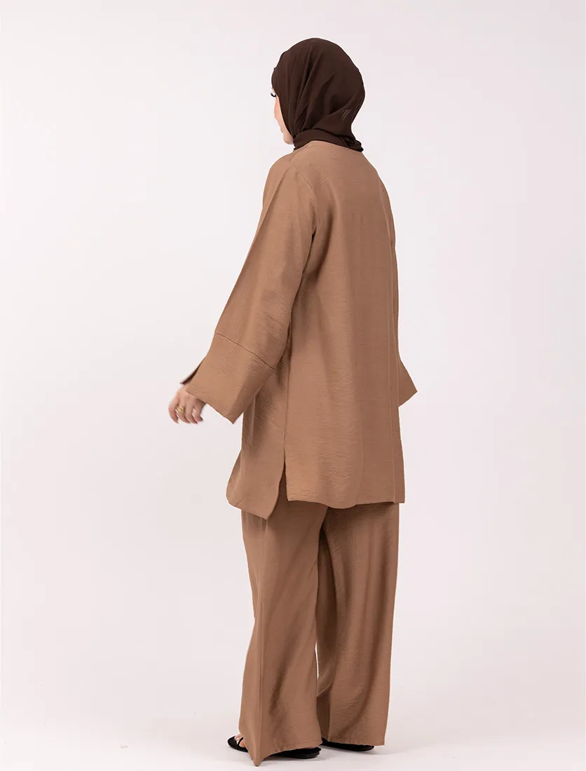 Rust Matte Weave Co Ord Set